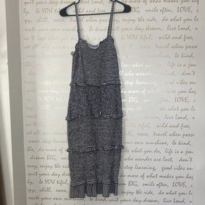 Black and White Checkered Boucle Dress